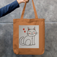 Cute Cat Zipper Tote Bag by @rangmohak_theartstudio