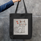 Cute Cat Zipper Tote Bag by @rangmohak_theartstudio
