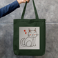 Cute Cat Zipper Tote Bag by @rangmohak_theartstudio