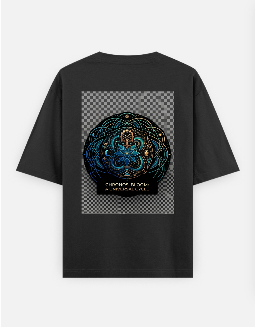 Chronos Bloom Oversized T-shirt (Back print) by Sidhant Choubey 