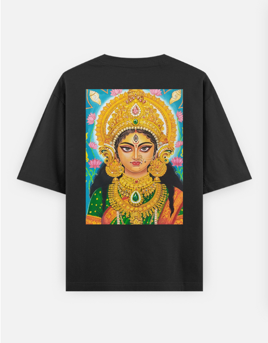Handmade Durga Painting Oversized T-shirt (Back print) by @deep_art_works
