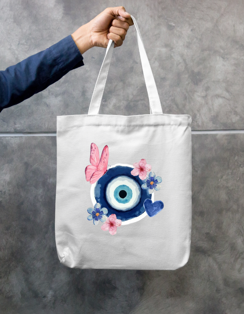 Evil Eye tote bag Zipper Tote Bag by @nirali.direction