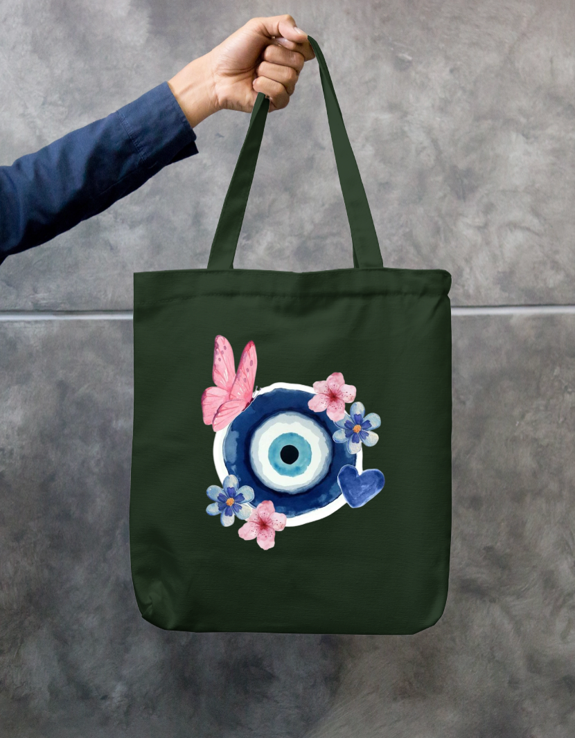 Evil Eye tote bag Zipper Tote Bag by @nirali.direction
