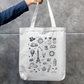 Doodle Art Tote Bag Zipper Tote Bag by @rd_digital_store
