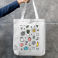 Doodle Art Tote Bag Zipper Tote Bag by @rd_digital_store