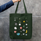 Doodle Art Tote Bag Zipper Tote Bag by @rd_digital_store