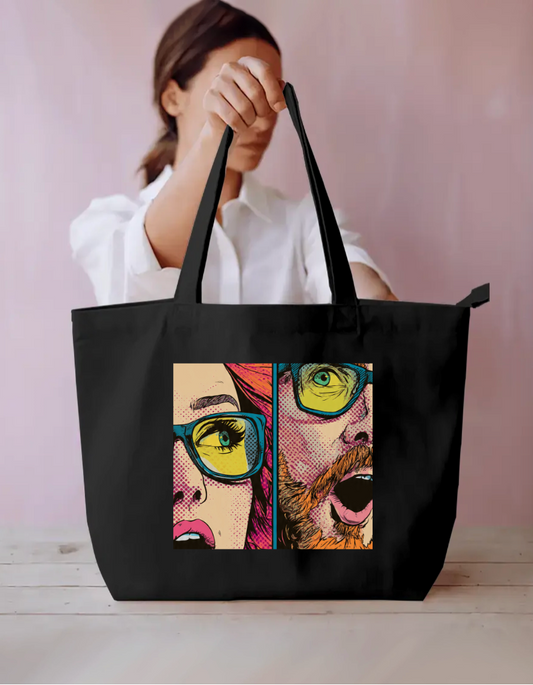Astonished Face Tote Bag Everyday Large Tote Bag by @rd_digital_store