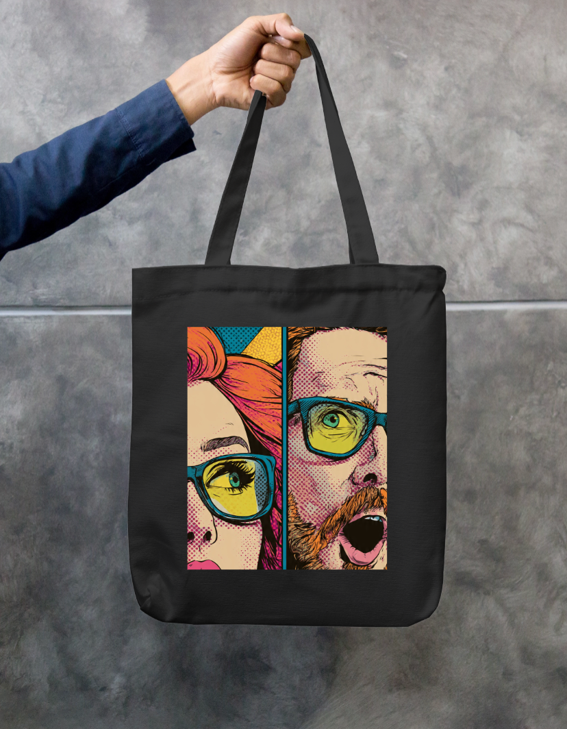 Astonished Face Tote Bag Zipper Tote Bag by @rd_digital_store