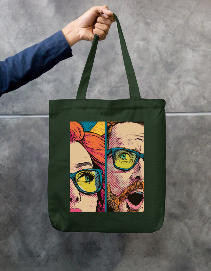 Astonished Face Tote Bag Zipper Tote Bag by @rd_digital_store