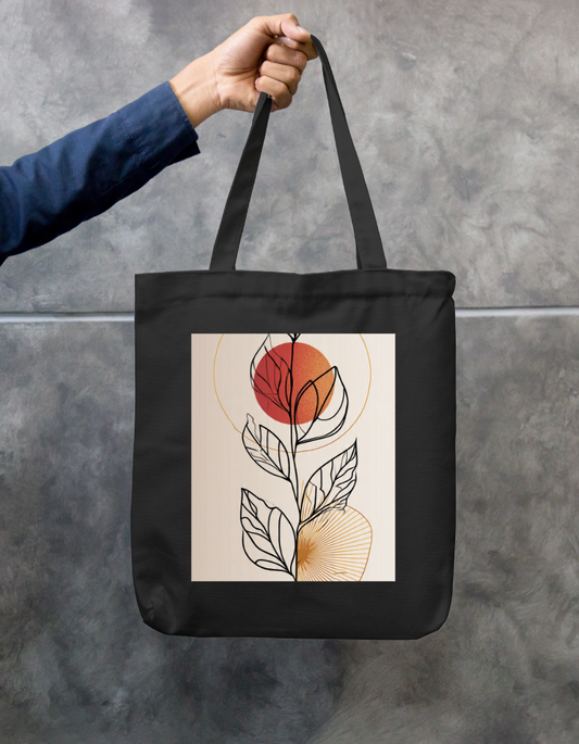 Leaf Tote Bag Zipper Tote Bag by @rd_digital_store