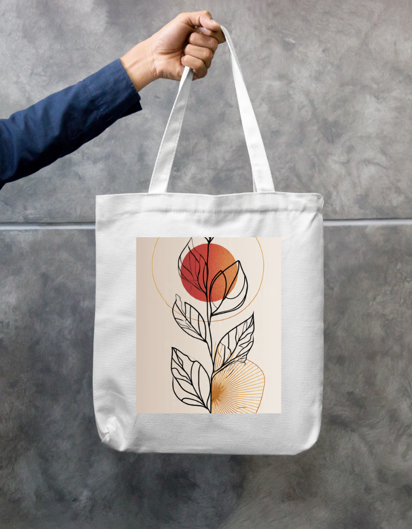 Leaf Tote Bag Zipper Tote Bag by @rd_digital_store