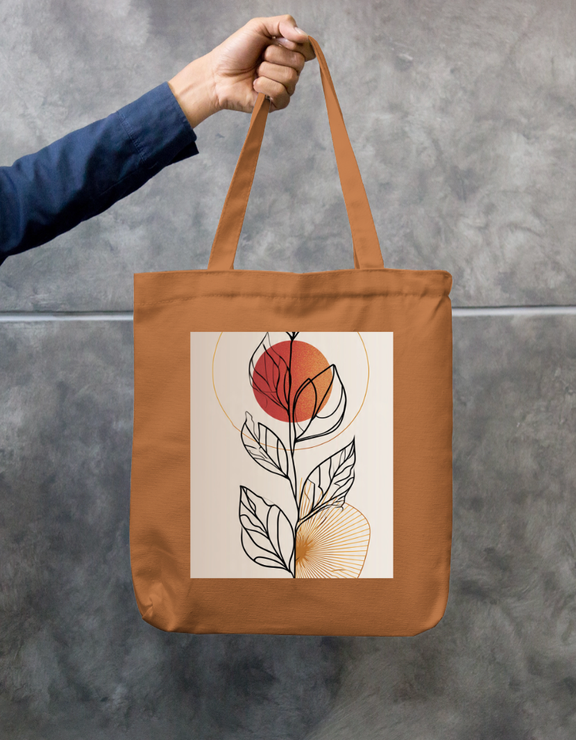 Leaf Tote Bag Zipper Tote Bag by @rd_digital_store