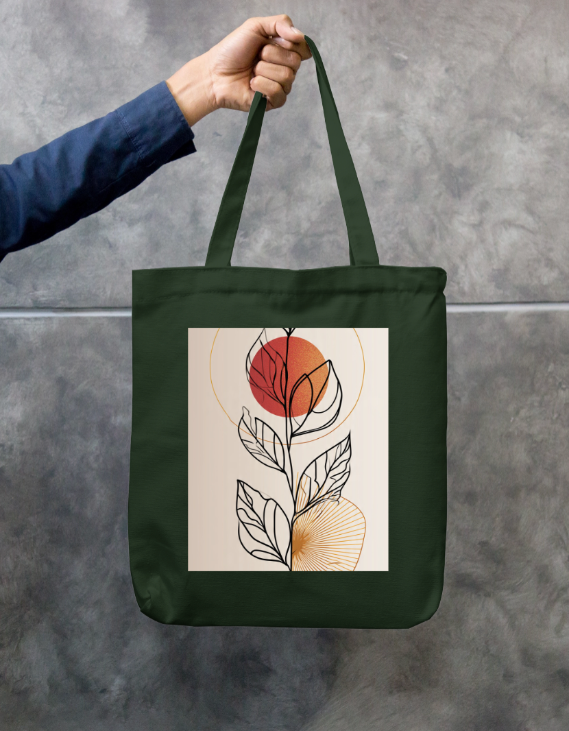 Leaf Tote Bag Zipper Tote Bag by @rd_digital_store