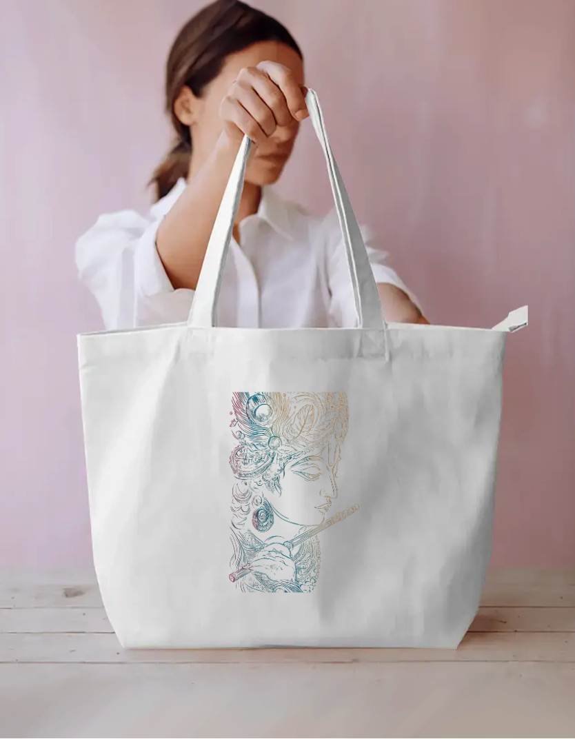Krishna Art Tote Bag Everyday Large Tote Bag by @rd_digital_store
