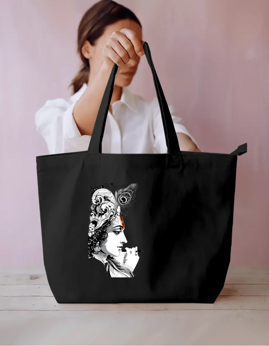 Krishna Art Tote Bag Everyday Large Tote Bag by @rd_digital_store