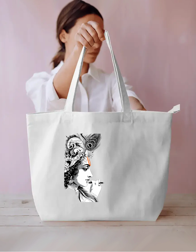 Krishna Art Tote Bag Everyday Large Tote Bag by @rd_digital_store