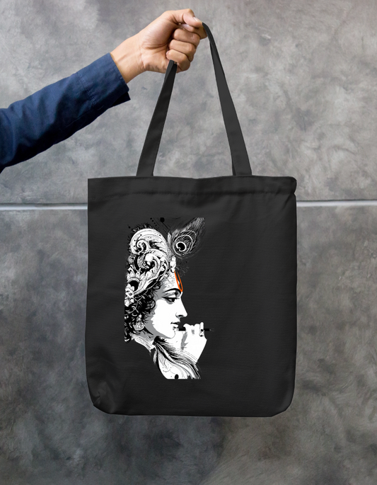 Krishna Art Tote Bag Zipper Tote Bag by @rd_digital_store