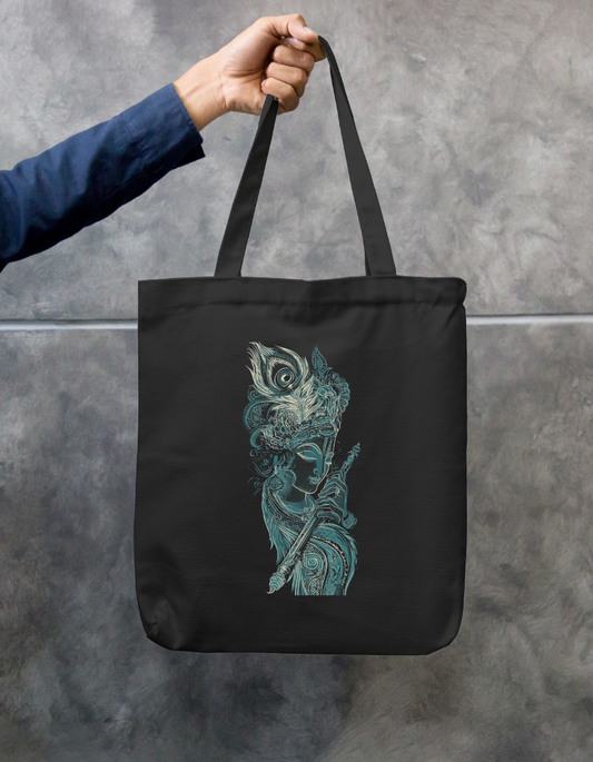 Krishna Art Tote Bag Zipper Tote Bag by @rd_digital_store