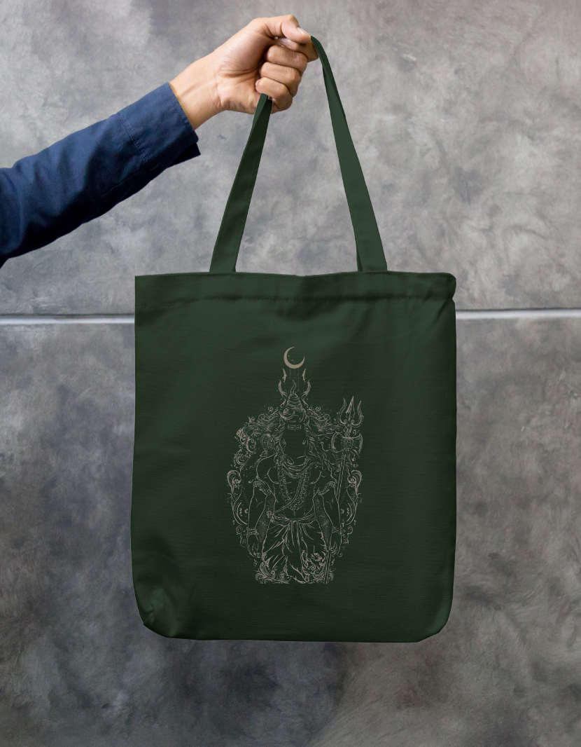 Shiva Art Tote Bag Zipper Tote Bag by @rd_digital_store