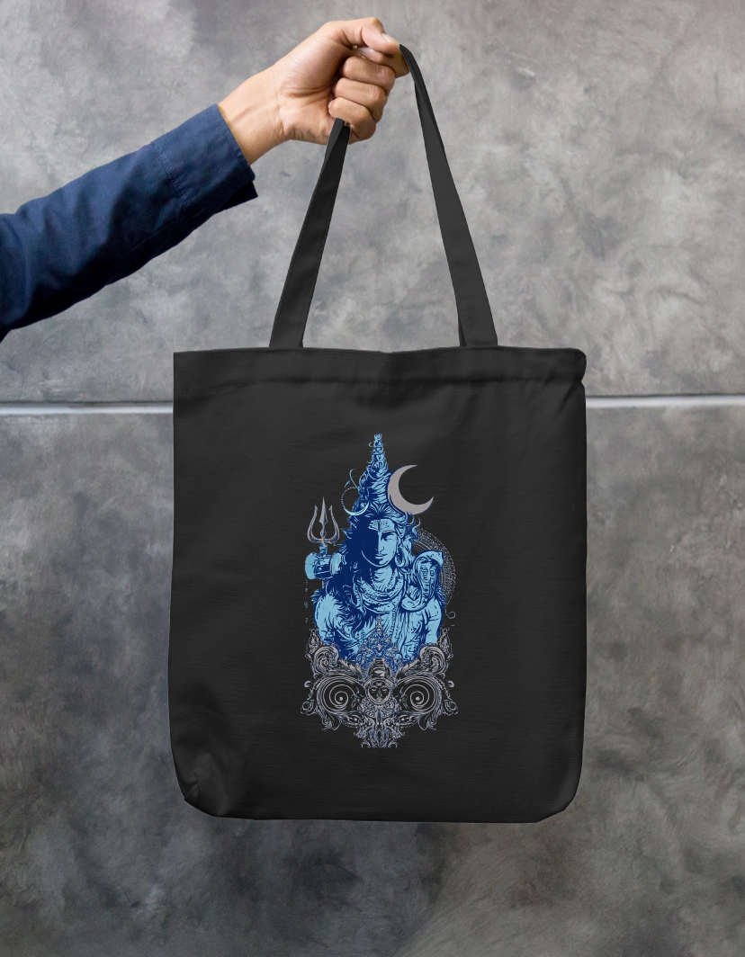 Shiva Art Tote Bag Zipper Tote Bag by @rd_digital_store