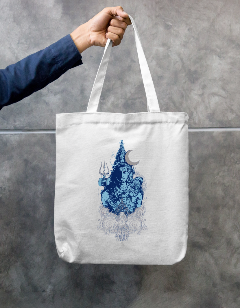 Shiva Art Tote Bag Zipper Tote Bag by @rd_digital_store