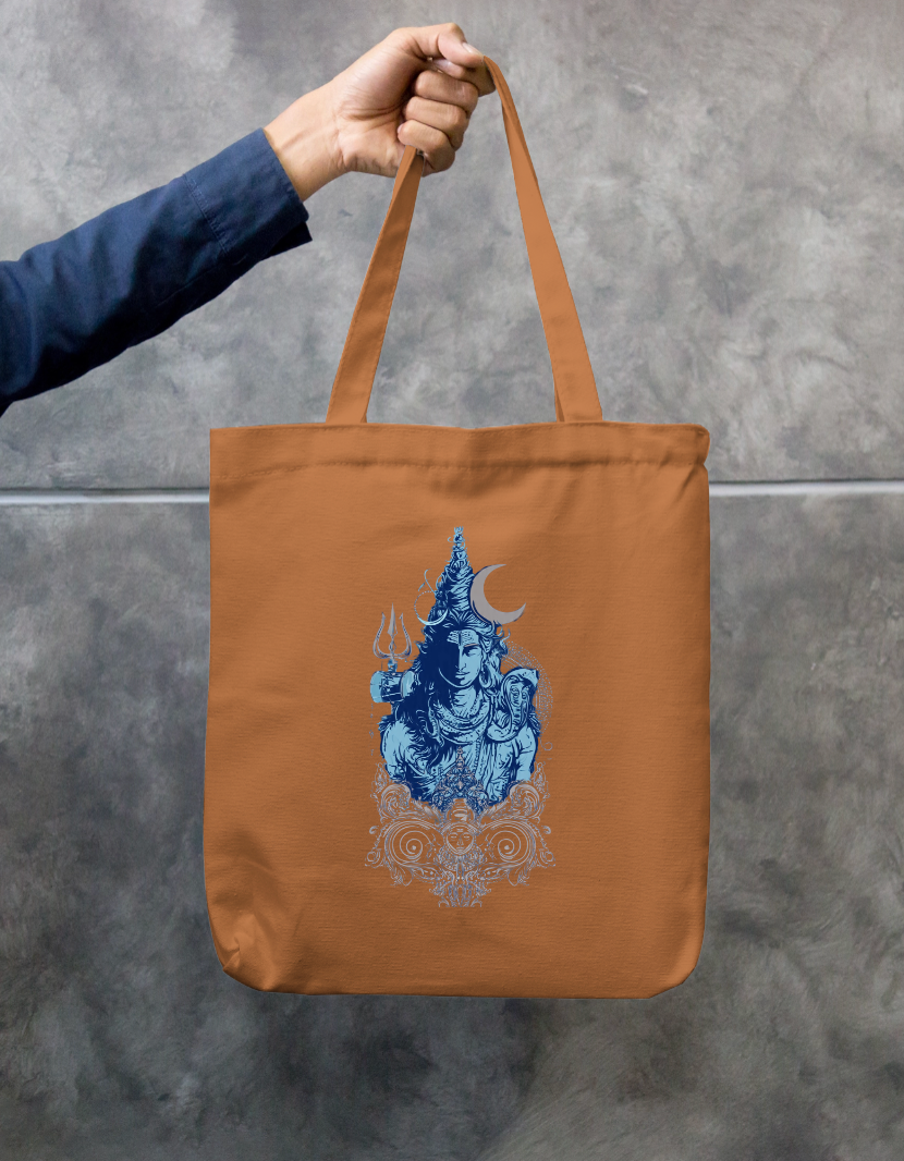 Shiva Art Tote Bag Zipper Tote Bag by @rd_digital_store