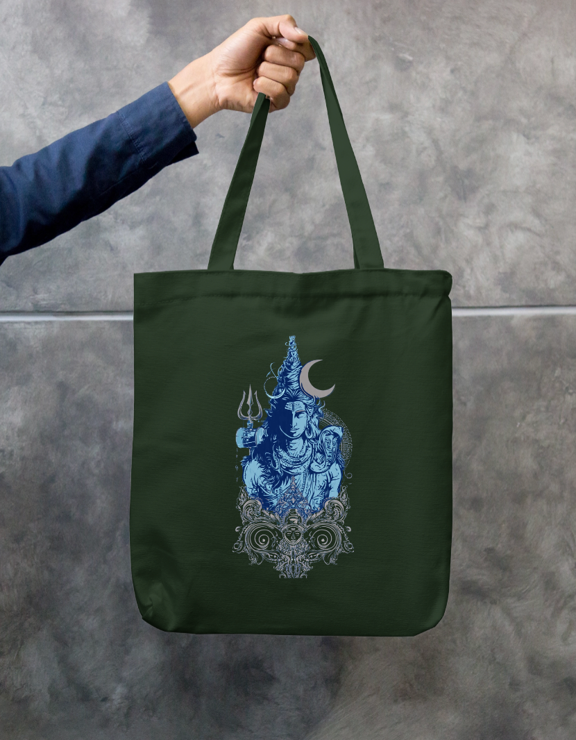 Shiva Art Tote Bag Zipper Tote Bag by @rd_digital_store