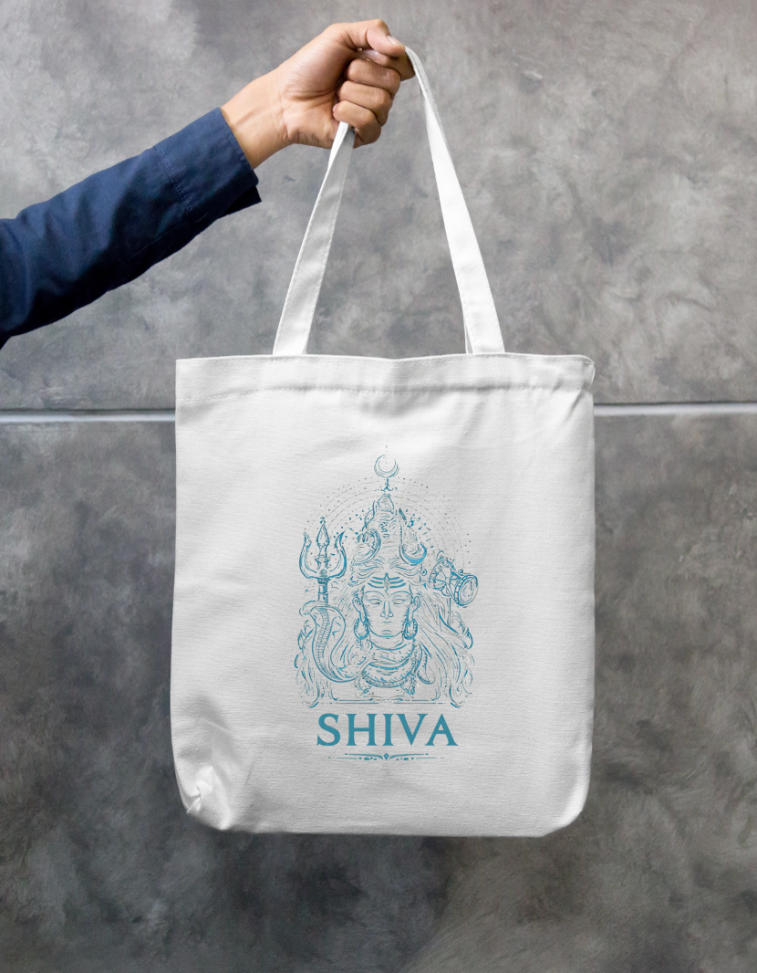 Shiva Art Tote Bag Zipper Tote Bag by @rd_digital_store