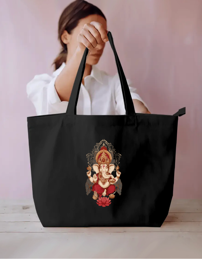 Ganesha Art Tote Bag Everyday Large Tote Bag by @rd_digital_store