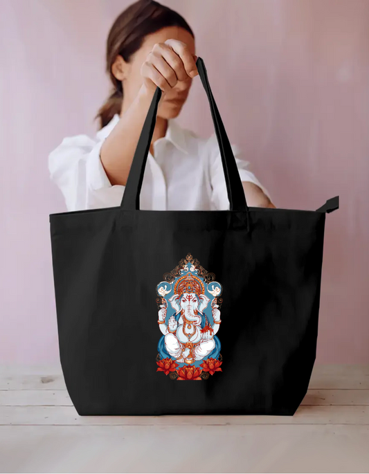 Ganesha Art Tote Bag Everyday Large Tote Bag by @rd_digital_store