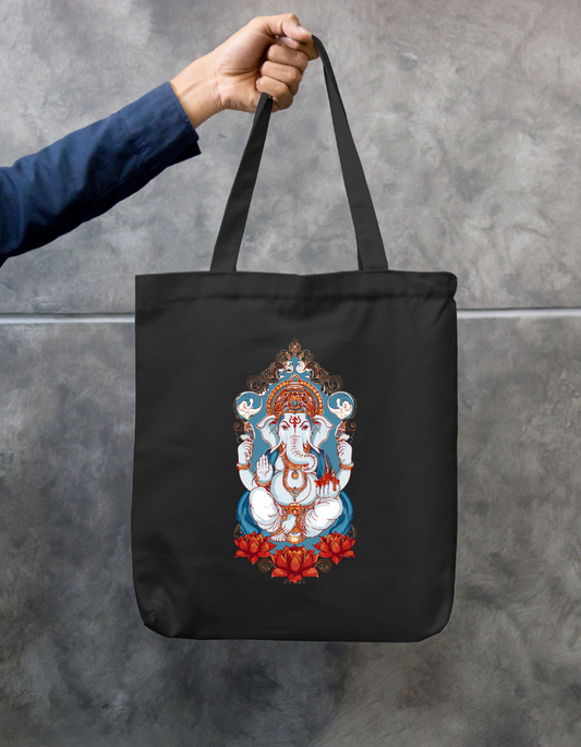 Ganesha Art Tote Bag Zipper Tote Bag by @rd_digital_store