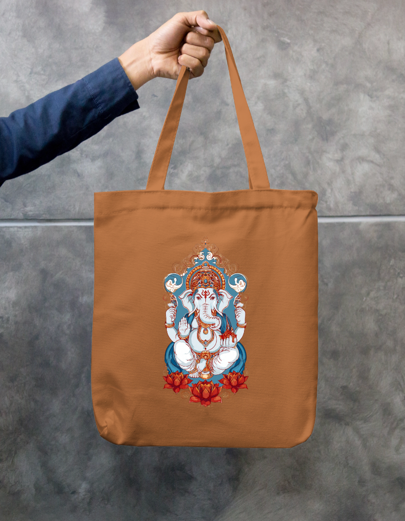 Ganesha Art Tote Bag Zipper Tote Bag by @rd_digital_store