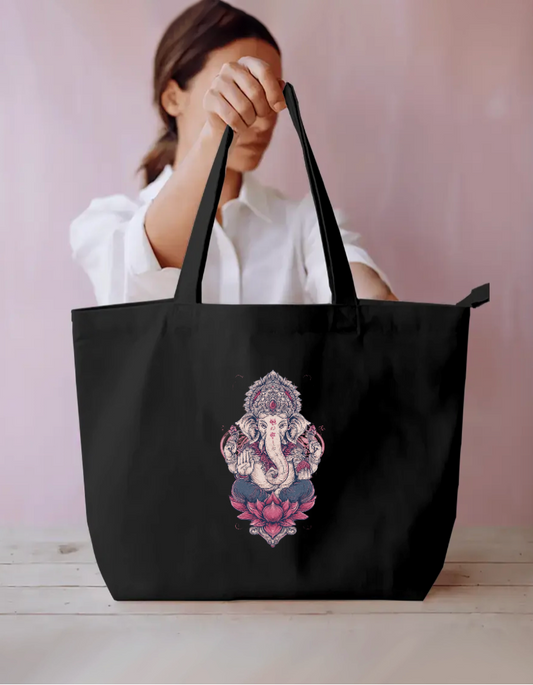 Ganesha Art Tote Bag Everyday Large Tote Bag by @rd_digital_store