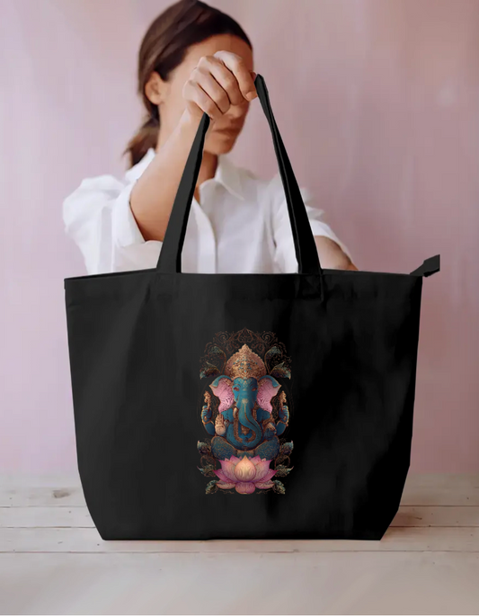 Ganesha Art Tote Bag Everyday Large Tote Bag by @rd_digital_store