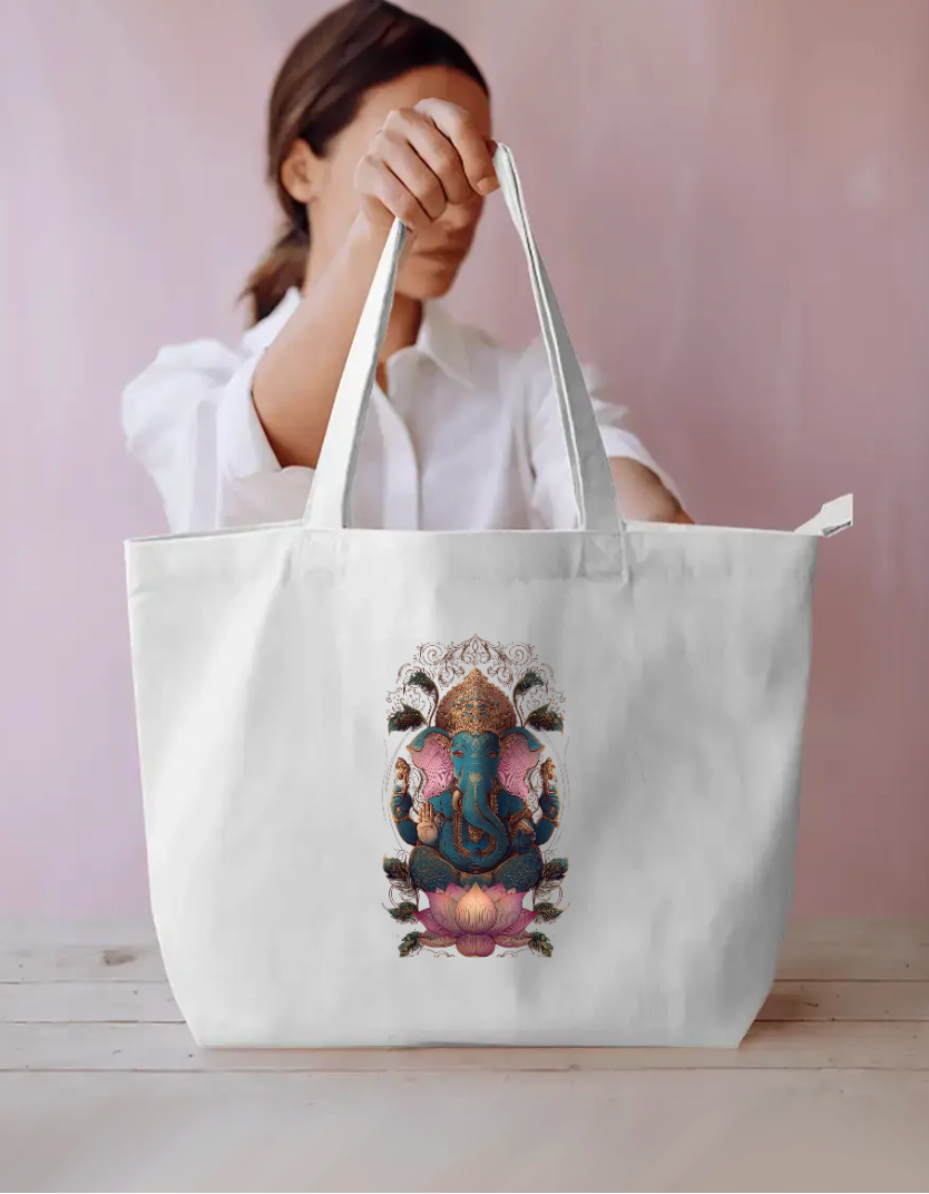 Ganesha Art Tote Bag Everyday Large Tote Bag by @rd_digital_store