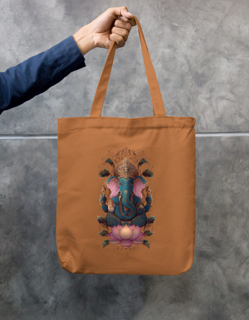 Ganesha Art Tote Bag Zipper Tote Bag by @rd_digital_store