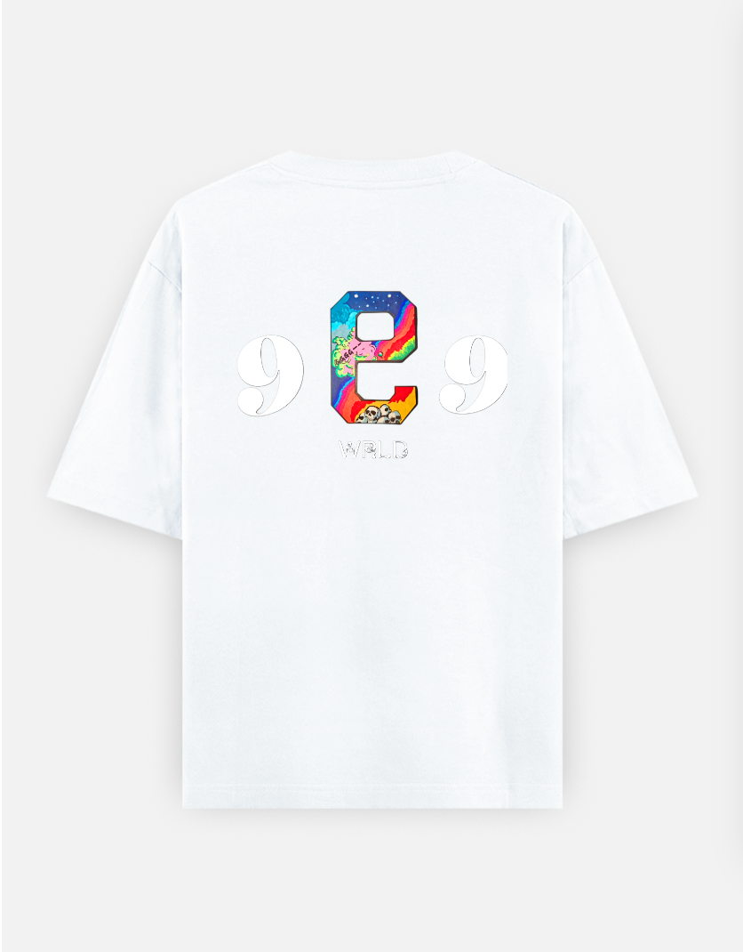 999 wrld Oversized T-shirt (Back print) by @aniiimekh