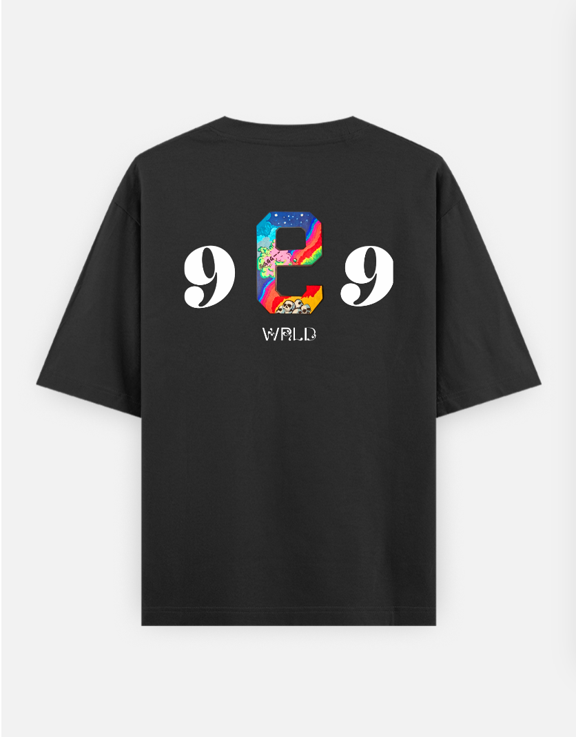 999 wrld Oversized T-shirt (Back print) by @aniiimekh