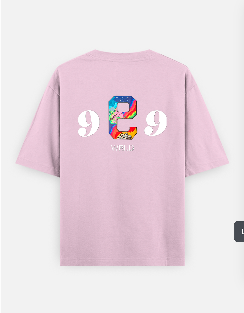 999 wrld Oversized T-shirt (Back print) by @aniiimekh