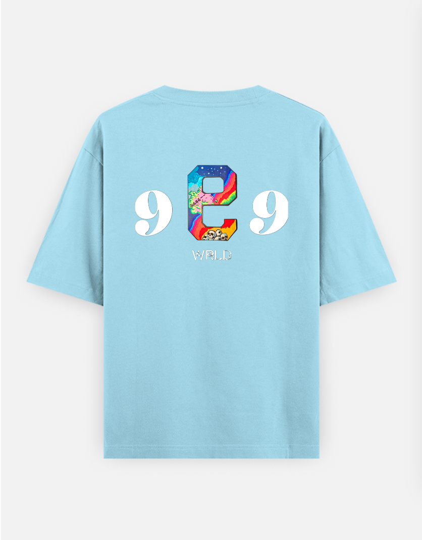 999 wrld Oversized T-shirt (Back print) by @aniiimekh