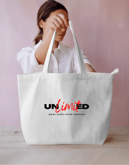 Typography, Unlimited Everyday Large Tote Bag by Tripti Dharewa