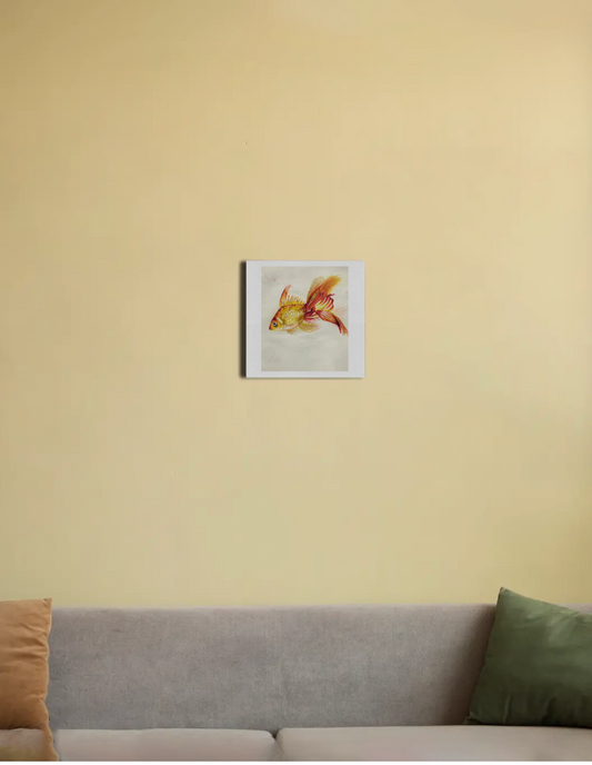 Hyper realistic gold fish 8"x8" Canvas Poster by @canvasstories2025