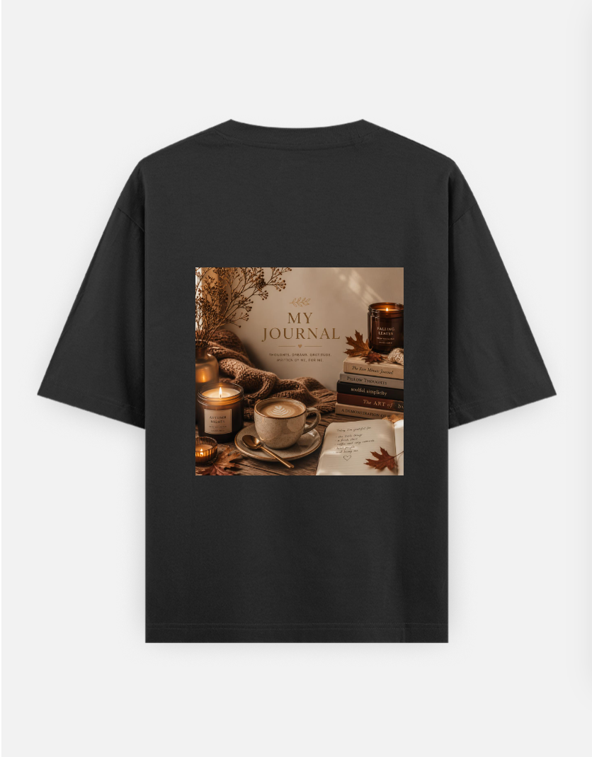 coffee for journal lovers Oversized T-shirt (Back print) by @cute_pixel_016
