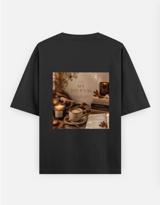 coffee for journal lovers Oversized T-shirt (Back print) by @cute_pixel_016
