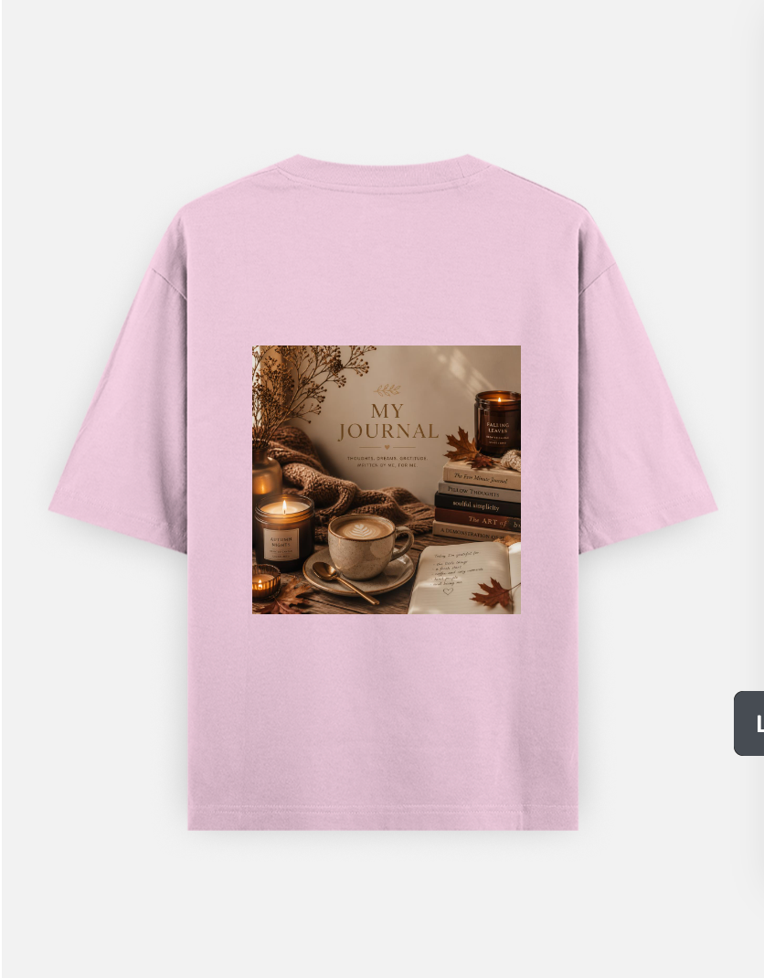 coffee for journal lovers Oversized T-shirt (Back print) by @cute_pixel_016