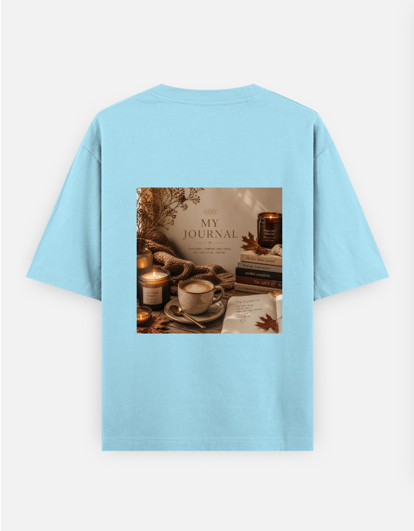 coffee for journal lovers Oversized T-shirt (Back print) by @cute_pixel_016