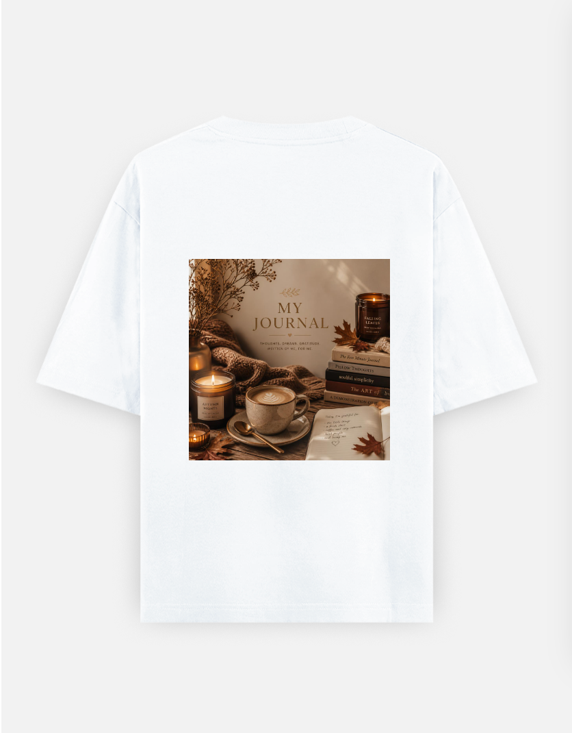 coffee for journal lovers Oversized T-shirt (Back print) by @cute_pixel_016