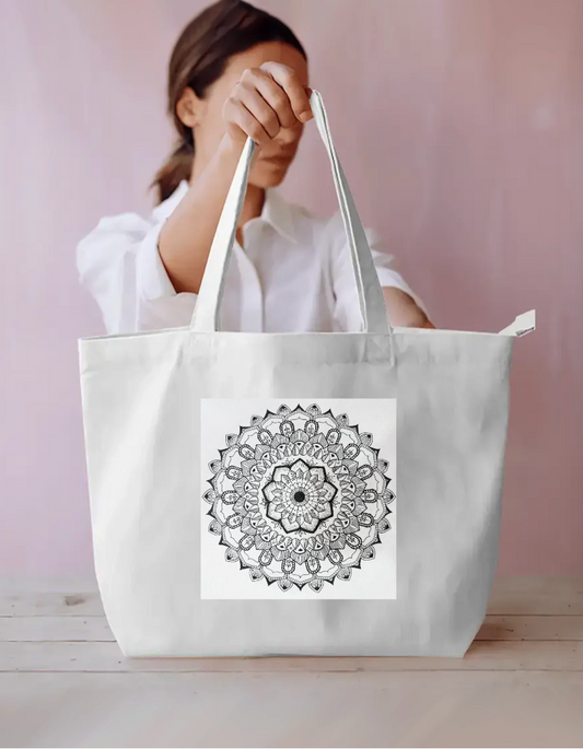 Mandala Mood Everyday Large Tote Bag by @sketch.box.studios