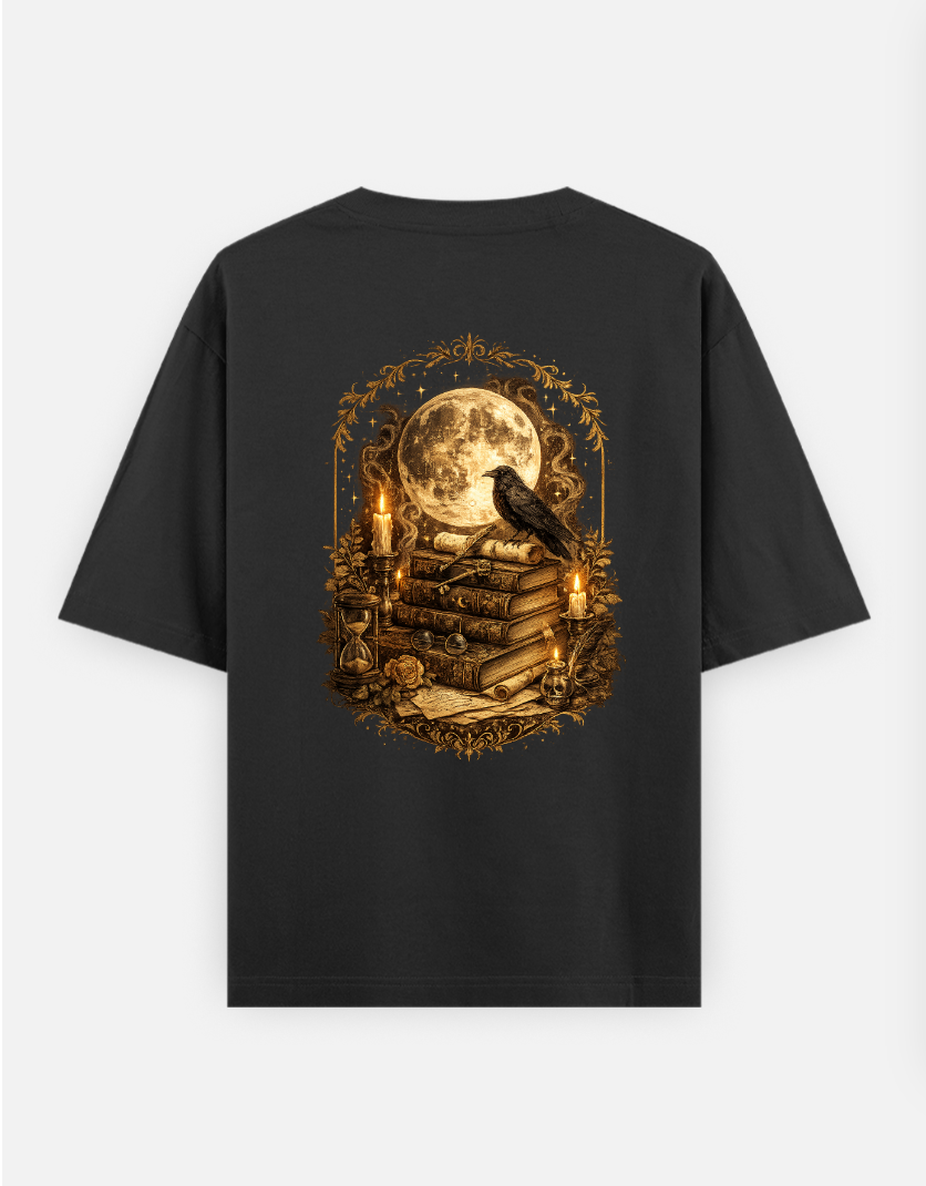 The midnight scholar Oversized T-shirt (Back print) by @cute_pixel_016