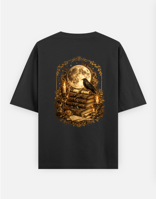 The midnight scholar Oversized T-shirt (Back print) by @cute_pixel_016